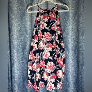 NWT Tyche Floral Halter Dress | Navy Pink White | Made in USA | Large | Boutique